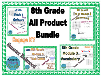 Preview of 8th Grade all Product Bundle (28 files) - Engage NY - Editable -SBAC