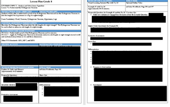 Preview of 8th Grade enVision Lesson Plan 7-1: Understand the Pythagorean Theorem