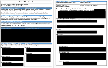 Preview of 8th Grade enVision Lesson Plan 7-4: Find Distance in the Coordinate Plane