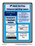8th Math Remote Distance Learning Lesson: Function Notation f(x)