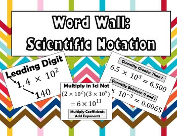 Preview of 8th Math Word Wall: Scientific Notation