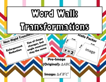 Preview of 8th Math Word Wall: Transformations, Triangles, Transversals
