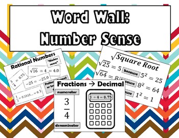 Preview of 8th Math Word Wall: Number Sense