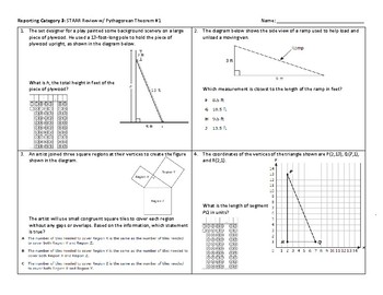 Preview of 8th STAAR Pythagorean Theorem Review (Complete w/ Answer Key)