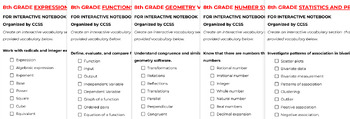 Preview of 8th VOCAB BUNDLE list ***CCSS Alligned!!!*** INB template included