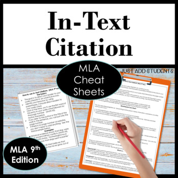 Preview of MLA In-Text Parenthetical Citation 9th Edition Research Writing Printable