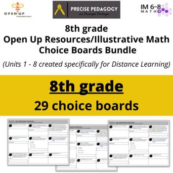Preview of 8th Grade Open Up Resources Bundle - Choice Boards (Distance Learning)