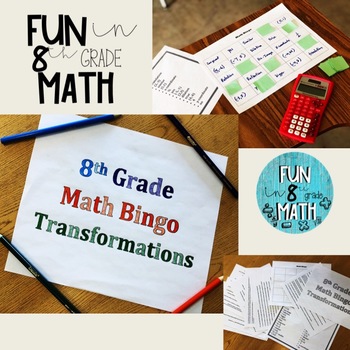 Preview of 8th Grade Math Transformations Review Bingo