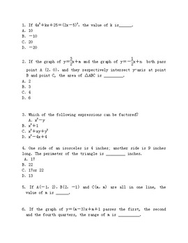 8th grade test prep worksheets 2, with answer keys by Bill Lee | TpT