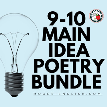 Preview of 9-10 Main Idea Poetry Bundle (5 Poems, 50+ pages for teaching main idea/theme)