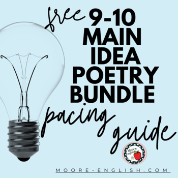 Preview of 9-10 Poetry for Teaching Main Idea Unit Planner Freebie!