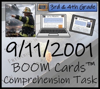 Preview of 9/11 Terrorist Attacks BOOM Cards™ Comprehension Activity 3rd Grade & 4th Grade
