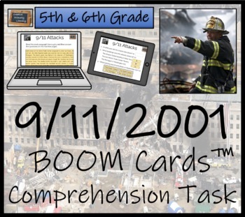 Preview of 9/11 Terrorist Attacks BOOM Cards™ Comprehension Activity 5th Grade & 6th Grade