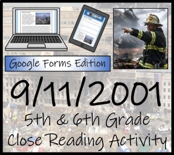 Preview of 9/11 Terrorist Attacks Close Reading Activity Digital & Print | 5th & 6th Grade