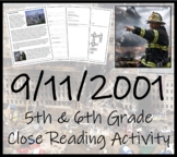9/11 Terrorist Attacks Close Reading Comprehension | 5th G