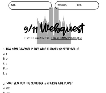 Preview of 9/11 Webquest