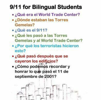 Preview of 9-11 for Bilingual Students (Spanish) -Slides