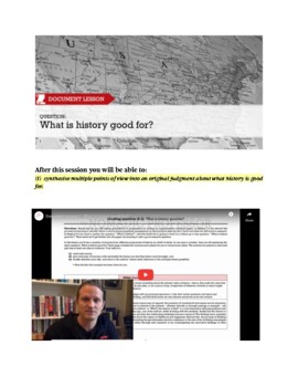 Preview of 9.5 - Document lesson: What is history good for?