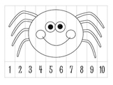 9 Autumn/Halloween Number Order Puzzles B&W {FREEBIE}