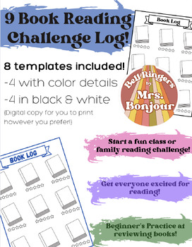 Preview of 9 Book Reading Challenge Log