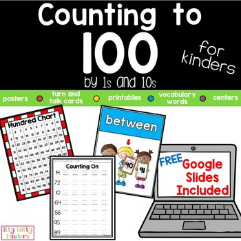 Preview of Counting to 100, Counting by 1s and 10s, Printable and Bonus GOOGLE SLIDES™