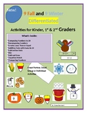 9 Fall and 9 Winter Math Differentiated Activities for Kin