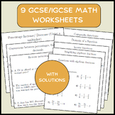 9 GCSE/IGCSE Math worksheets (with solutions)
