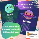 9 Hand-Drawn Science Posters - Includes Planet Details!