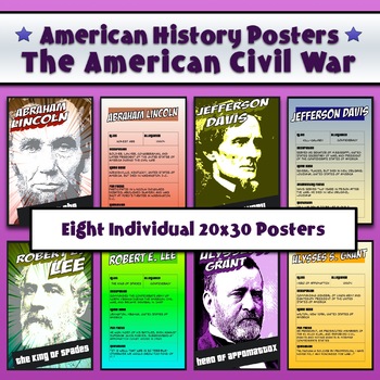 Preview of 9 High Resolution 20x30" Civil War Posters American History FREE TODAY ONLY!