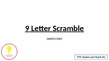 Preview of 9 Letter Word Scramble FREE SAMPLE