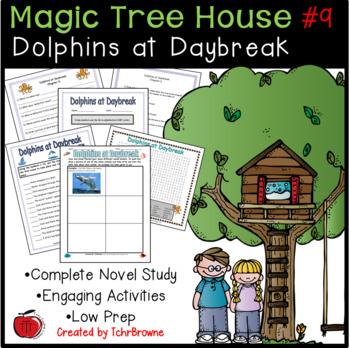 Preview of #9 Magic Tree House- Dolphins at Daybreak Novel Study