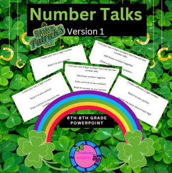 Preview of 9 Number Talks 6th-8th Grade Math (Place Value), St. Patrick's Day Version 1