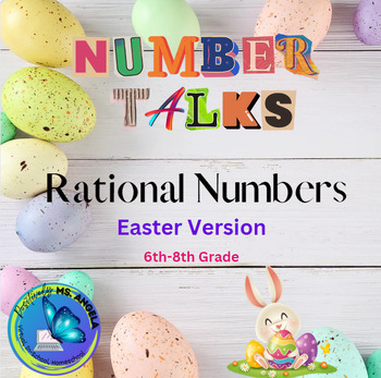 Preview of 9 Number Talks, Rational Numbers 6-8 Grade, Easter Version 