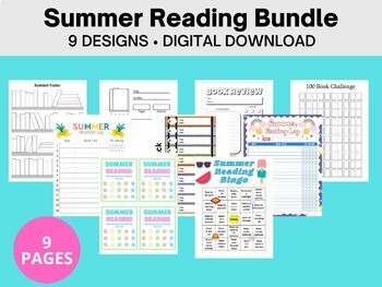 Preview of 9 Page Summer Reading Bundle