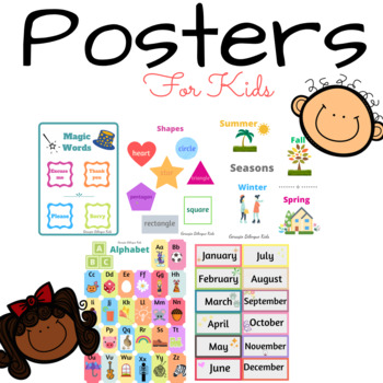 Preview of 9 Posters for Kids - Basic English Learning