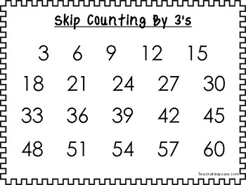 Counting By 3 Chart