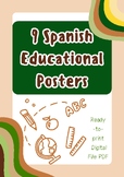 9 Ready-to-print Spanish Educational Posters (earth tones)