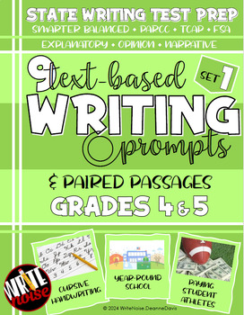 Preview of 9 Text-Based WRITING Prompts & Paired Passages SMARTER BALANCED Test Prep Gr 4-5