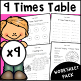 9 Times Table Worksheet Pack | Multiplication Facts Activities