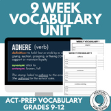 9 Week Vocabulary Unit | High School, Tier 2 Vocabulary, Low Prep