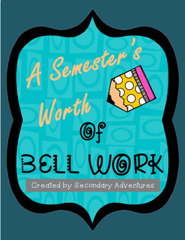 Preview of Bell Work Language Arts- A Semester's Worth #1