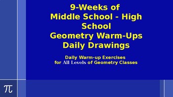 Preview of Work From Home! Geometry High School - Middle School Daily Exercises