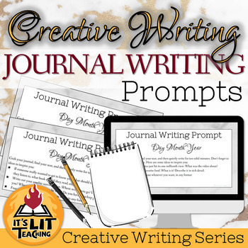 Preview of 9 Weeks of High School Creative Writing Journal Prompts | Editable