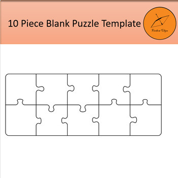 4 piece blank puzzle template separate pieces 2x2 by FireBow Clips