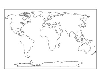 Preview of 9-piece printable world map for the wall