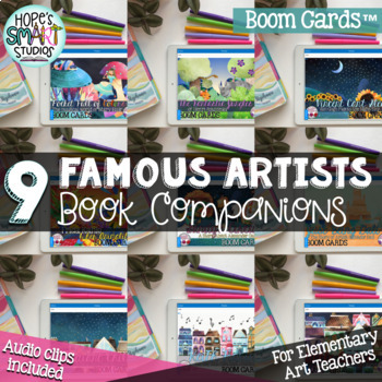 Preview of 9 smART Book Companions / Famous Artists Boom Cards (BUNDLE)