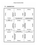 9 square activity- Basketball Terms Set