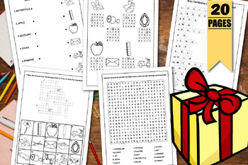 Preview of Word Search Activities, Crossword, Missing Letters, Scramble for Kindergarten