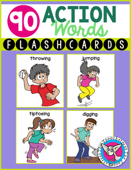 90 Action Words Flashcards By The Speechstress Tpt