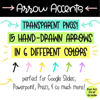Preview of 90 CLEAR BACKGROUND Arrow Accents! Digital Clip Art for Google Slides and More!
